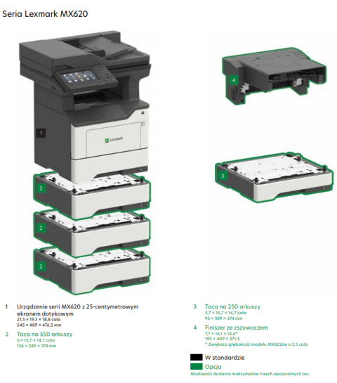 Drukarka wielofunkcyjna Lexmark MX622 A4 MONO DUPLEX SKAN KOPIA LAN + TONER KLASA A Drukarka wielofunkcyjna Lexmark MX622 A4 MONO DUPLEX SKAN KOPIA LAN + TONER KLASA A