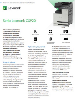 Drukarka wielofunkcyjna laserowa kolor Lexmark CX921 A3 DADF DUPLEX KLASA A