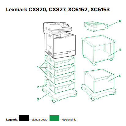Drukarka wielofunkcyjna laserowa kolor Lexmark XC6152 duplex tonery rj45 A4 Drukarka wielofunkcyjna laserowa kolor Lexmark XC6152 duplex tonery rj45 A4