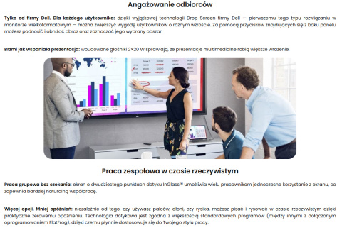 Monitor Tablica Interaktywna Dotyk Dell C8621QT 85,6" 4K LED/IPS/PLS KL.A Monitor Tablica Interaktywna Dotyk Dell C8621QT 85,6" 4K LED/IPS/PLS KL.A