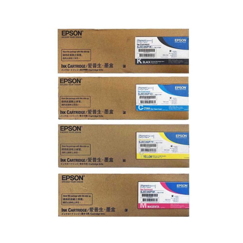 Komplet tuszy do EPSON TM-C 7500 CMYK + pojemnik! Komplet tuszy do EPSON TM-C 7500 CMYK + pojemnik!
