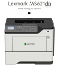 Drukarka jednofunkcyjna laserowa mono Lexmark MS621 Duplex Sieć TONER KL.A