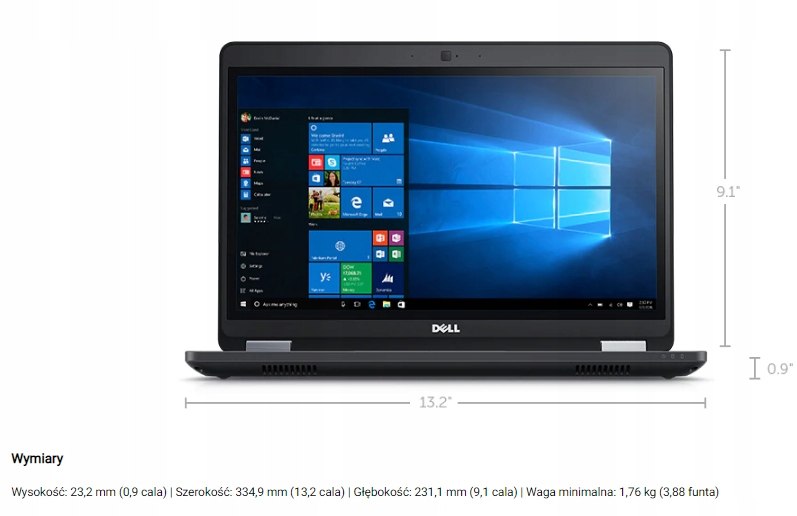 Dell 5480 i5-6300U 8GB RAM 256GB SSD W10PRO KL.A Kod producenta latitude 5480